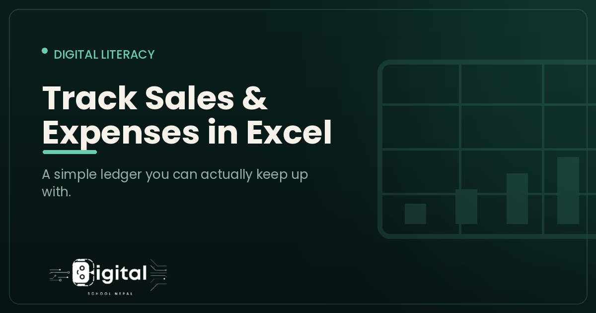 How to make a simple daily sales and expense tracker in Excel — Digital School Nepal